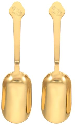 2 Stück Edelstahl Teelöffel Goldene Teeschaufeln Für Kung Fu Teezeremonie Mit Langem Griff - Retro-Stil Teezubehör Für Losen Tee, Kaffee, Gewürze Und Mehr