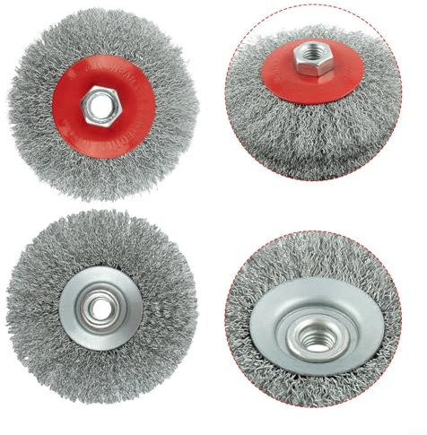 snowchecking Angle Grinders 3Pcs Round Brush,Wire Brush Angle Grinder Knot for 115Mm Brush Crimped Wire Brush Angle Grinder,Versatile Compatibility Strong Structure