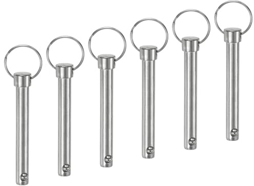 M METERXITY 6er-Pack Schnellspannstifte 3/8 [10mm] x 2,83 [72mm] | Für Anhänger, Bimini Top Stift, 3,15 [80mm] Gesamtlänge, Hardware-Stifte Karbonstahl