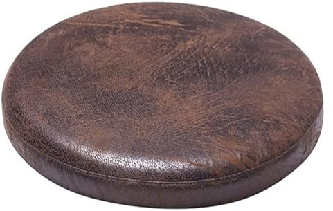 Sitzpolster for Esszimmerstühle, wasserdichtes Stuhlkissen aus Kunstleder, rundes Sitzkissen, Bar/Fenster/Tatami/Restaurant/im Freien, rundes Stuhlpolster, rundes Hockerkissen(Black Brown,30*30*4.5cm)