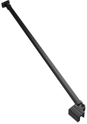 2 Stück Dusche Stabilisator 50cm Matt Schwarz, einstellbar für Glasstärken 5-8 mm für Duschkabine Seitenwand Fixiert Haltestange Stabilisierungsstange Winkel flexibel Wandmontage