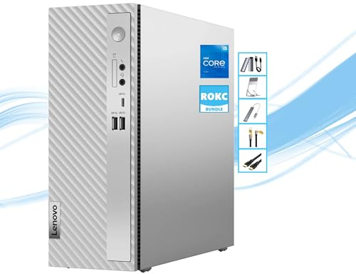 Lenovo IdeaCentre 3 Desktop Computer with AI Technology, 64GB RAM, 1TB SSD and 128GB Portable SSD, Intel Core i5-14400, Wi-Fi 6 | RJ-45 | VGA, Card Reader, Copilot