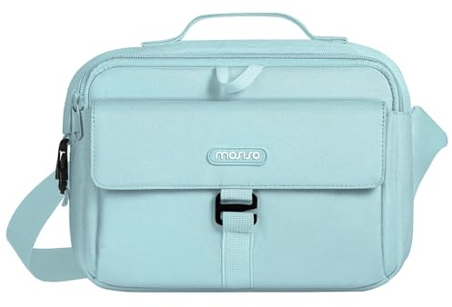 MOSISO Camera Bag Crossbody Sling Shoulder Case & Rain Cover, Air Blue | Water-resistant, DSLR/SLR/Mirrorless Compact Padded Photography Bags Compatible with Canon/Nikon/Sony Cameras and Lenses