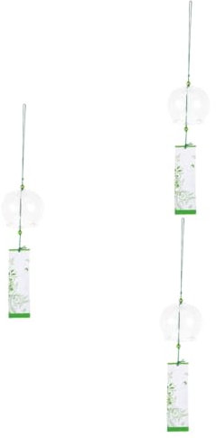 BESPORTBLE 3stücke Japanische Glaswindglocke Einzigartiges Windspiel Ornament Für Garten Und Balkon Kreative Deko Für Zuhause Handgefertigte Weiße Geschenkidee