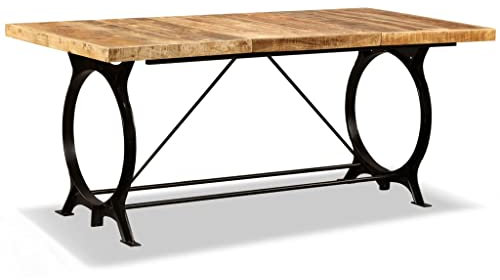 HEFZGDB Esstisch Raues Massives Mangoholz 180 cm Konferenztisch Bartisch Esstisch Esstisch Klein für Küche Garten Speisesaal Balkon