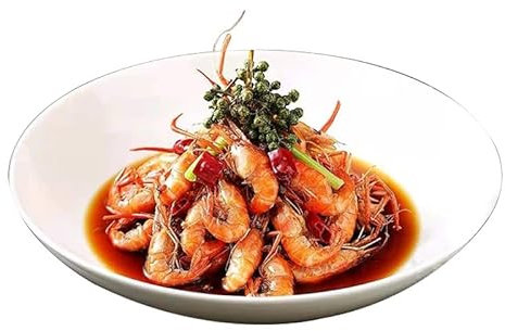 GFHTRELY Bandeja de Cena Vajilla de cerámica Blanca Creativa China, Plato Hondo Redondo for Restaurante Chino, Plato for freír, Plato Caliente Plato de Cena(8.5inch)