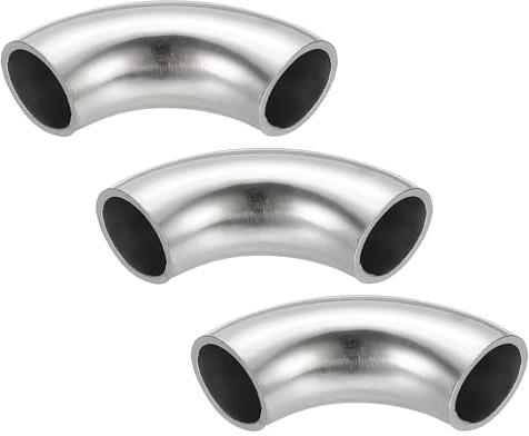 PATIKIL 3 piezas codo curvado con mandril a 90 grados, codo escape acero 16mm OD, conector tubería escape en acero inoxidable 304 para tuberías escape, barandillas escalera, HVAC