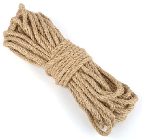 Hanfseil, 8 mm 20 m Juteseil, Natur Tau Seil Kordel | Juteschnur Bastelschnur für Garten, DIY Kunsthandwerk, Verpackungen und Dekoration