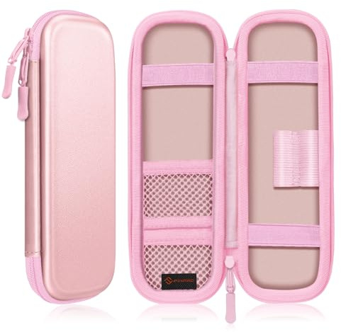 FINTIE Federmäppchen aus Eva-Hartschale für 8 Stifte & Zubehör, Roségold | Stoß- & wasserdichtes Stifte-Etui mit Fächern | Praktischer Organizer für Büro, Schule, Uni & Reise