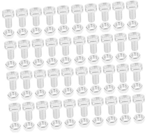 PartyKindom 100 Sets Aluminium Nuts and Bolts for Greenhouse Building and Repair, Hex and Square Head Bolts Clamping Function, Suitable for Outdoor Gardening and Greenhouse Supplies