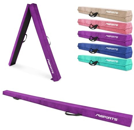 MSPORTS Schwebebalken Premium faltbar 15 × 6 cm – 240 / 270 / 300 cm Balance-Beam aus EVA, Klappbar & Rutschfest – Gymnastik- & Turnbalken für Kinder & Erwachsene – 5 Farben