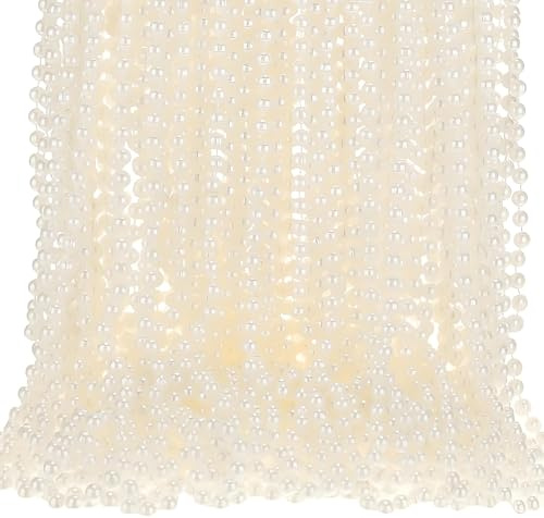 112 Feet Pearl Strings for Crafting 6mm Faux Ivory Pearl Garland for Crafts Artificial Craft String Pearls Beaded Chain Strands for Wedding Centerpiece Christmas Tree and Flowers Decor DIY Project