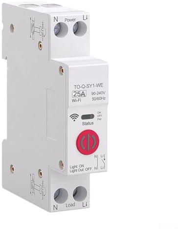 Interruptor Inteligente para casa con medidor de energía y relé Temporizador para gestión remota del hogar (1P-25A)