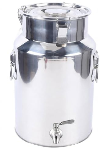 aliooila Seau Alimentaire 5l Inox,Bidon À Lait Inox Bidon Hermétique-seau De Cuisine Avec Couvercle-seau De Rangement Pour Le Riz, La Farine, Les Céréales,Capacity-22L