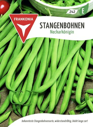 FRANKONIA® Stangenbohne, Neckarkönigin - Bohnen-Samen Gemüse-Samen Saatgut Samen (Phaseolus vulgaris)