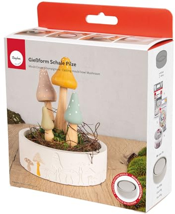 Rayher Silikon Gießform Schale Pilze, ø 15cm x H 5cm, 36213000