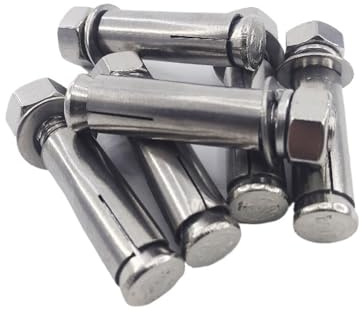Plugg 10 mm 1/5 stycken M6 M8 M10 -M20 304 A2 rostfritt stål sexkant expansionsskruvhylsa betongankarbultar (5 st, M10 x 70)