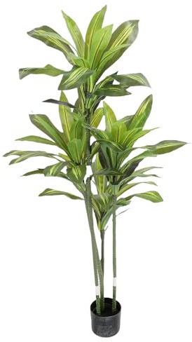 Sxhlseller Árbol de Fragancias de Dracaena Sintética de 59.1 in, Planta Artificial en Maceta, Planta Realista en Maceta para Decoración del Hogar, Oficina, Sala de Estar, ABS Seguro, árbol Realista,
