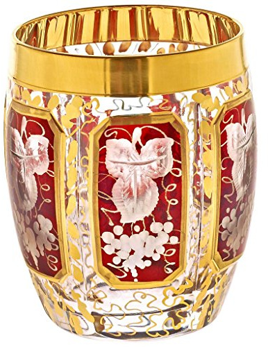 Likörglas Schnapsglas Likörkelch Ruby Grape 50 ml aufwendig Handbemalt Hochwertiges Glas