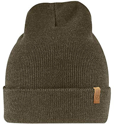 FJÄLLRÄVEN unisex hatt klassisk stickad Grön (mörk oliv) En Storlek