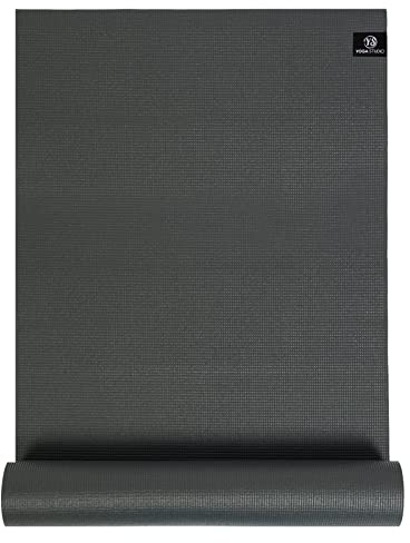 Yoga Studio Yogamatte, klebrig, reißfest, rutschfest, für Workout, Fitnessstudio, Fitness, Yoga und Pilates, 183 cm x 61 cm x 6 mm (Graphitgrau)