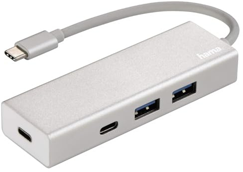 Hama | Hub USB 3.1 Tipo-C 1: 4 Cable de aluminio | blanco