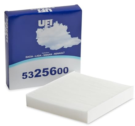 UFI Filters, Filtro de Habitáculo Antipolen 53.256.00, Filtro de Habitáculo de Recambio, Apto para Coches, Apto para Modelos Dacia, Lada Vaz, Nissan y Renault
