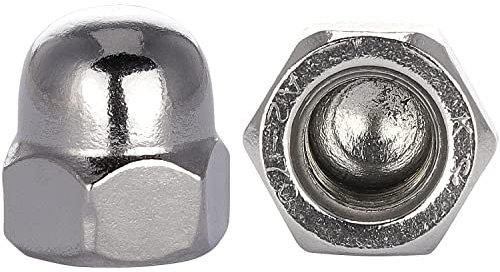 OPIOL QUALITY® Hutmuttern Sechskant hohe Form M4 aus Edelstahl A2 V2A (10 Stück) nach DIN 1587 Sechskant-Hutmuttern Muttern Sechskantmuttern Kappenmuttern Ziermuttern Hutmutter Edelstahlmuttern