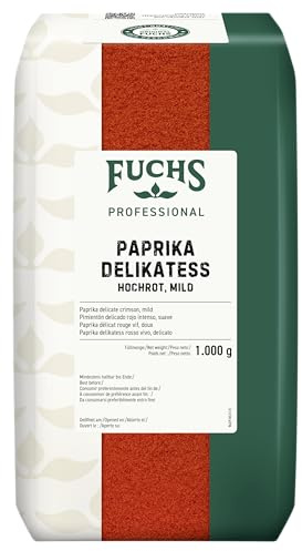 Fuchs Professional - Pimentón carmesí delicado | 1 kg en bolsa grande | Sin especias, molido suavemente, con especias suaves, Para consumidores a granel y gastronomía y gastronomía
