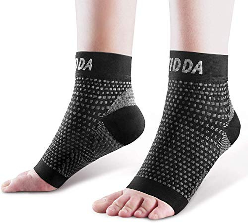 AVIDDA 2 Pack Ankle Support Brace for Men and Women, Compression Sleeve Socks for Plantar Fasciitis, Sprained Ankle, Ligament Damage, Achilles Tendonitis, Sports, Running - Black XL