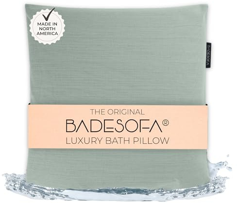 BADESOFA Badewannen-Kissen Medium in Grün | Premium Wannenkissen, Handgefertigt in Europa, Waschbar & Schnelltrocknend, Zubehör Kissen für breite, eckige Badewanne
