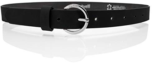 Cartvelli Ledergürtel Damen 2,5cm schmal mit Geschenkbox - Made in Germany - Schließe Silber