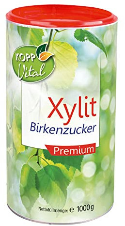 KOPP Vital® Xylit Birkenzucker Premium | 1 kg | Premium-Qualität aus Finnland | Tafelsüße auf der Grundlage von Xylit für Lebensmittel | 100% Xylit | Backen und Kochen