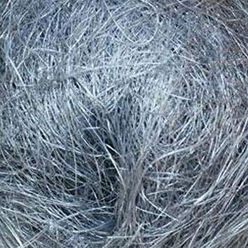 Klocke Dekorationsbedarf Füllmaterial für Geschenke – Sisal Watte/Wolle/Fasern – Flachshaar/Feenhaar Dekoration (Silbergrau, 350 Gramm)