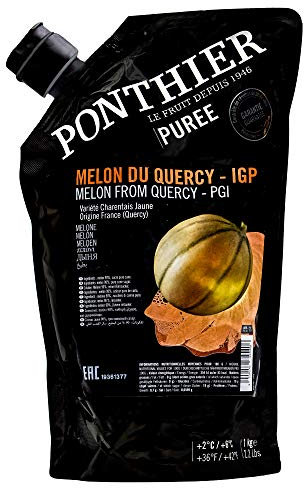 Food-United MELONEN PÜREE Melon-du-Quercy-Frucht-Püree von Ponthier 1KG Smoothie-Bowl-Sorbet-Eis-Cocktail-Schorle erlesene Früchte höchster Qualität ohne künstliche Zusätze