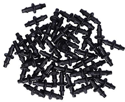 Connettore per tubo a 2 vie, 100 pezzi 4/7 connettore a 2 vie connettore di irrigazione a goccia raccordo accessori per irrigazione da giardino