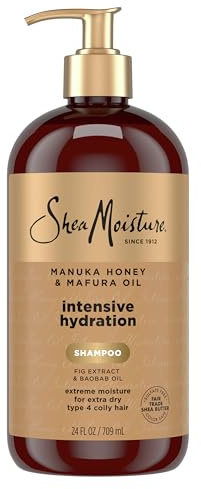 Shea Moisture Intensive Hydration Shampoo Manuka Honey & Mafura Oil, For Extra Dry, Damaged Hair, Sulfate-Free, 24 oz