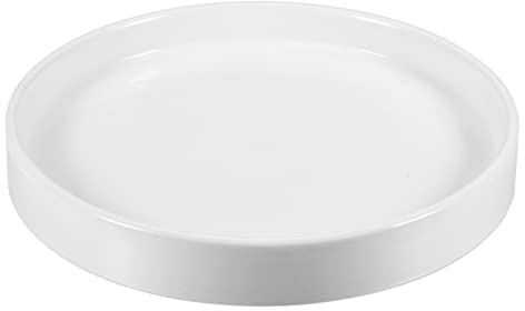 sourcing map Blumentopf-Untersetzer, Keramik, rund, 20 cm, für drinnen und draußen, Weiß