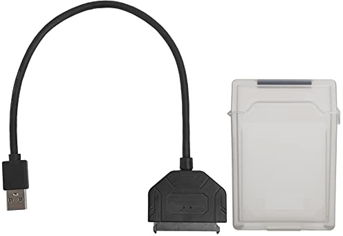 Adaptador SATa USB 3.0, Cable de Disco Duro SSD Estable de 4 TB LED Que Indica Alta Velocidad Externa con Caja de Protección para Windows 98SE ME 2000 XP 7/8/10 para PC para Computadora(Gris)