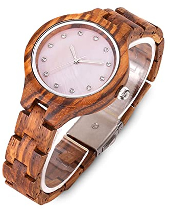 RORIOS Herren Damen Holzuhr Leuchtende Holz-Armbanduhr Analog Quarz Holzuhr mit Holzarmband Natürliche Leichte Holzuhren Herren & Damen