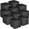BALLSHOP 10 Stück Aufbewahrungsbox Faltbox 32 x 32 x 32 cm Faltbare Spielzeug Organizer Stoffboxen Würfel Stoff Faltkiste mit Fingerloch für Regale oder Raumteiler Schwarz