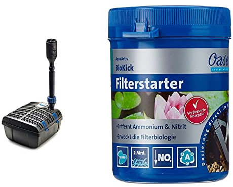 Oase 70233 Filtral 1500 UVC-Klärer, schwarz | Teichgröße: 1,5 m³ (mit Fischbesatz: 0,7 m³) & 43138 AquaActiv BioKick 200 ml für 10.000 l