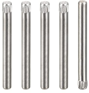 sourcing map 5 Stück Rändelkopf Flach Abgeschrägtes Ende Dübelstift 3x35mm 304 Edelstahl Holz Etagenbett Regale Stützregale Elemente Befestigung