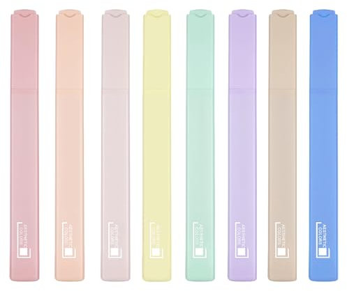 Willingood Textmarker Pastell Bibel Marker, Highlighter Set mit Weicher Meißel Spitze, 8 Stück, Dry Fast, Bibel Stifte für Dünne Papier Journal Planer Buch