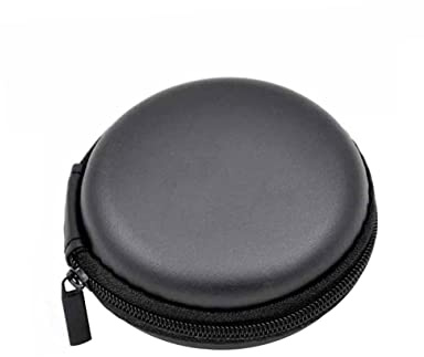 Angoily Multi-use Pu Leather Earphones Bag Charging Cable Storage Case Durable Organizer Pouch for Travel Outdoor Activities Black