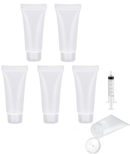 MORICOH 5 Stück Nachfüllbare Leere Tuben, Reisetuben zum Befüllen(50 ml) | Leere Tuben zum Befüllen, Probenbehälter, Leere Flüssige Foundation Tuben für Reisen und DIY-Projekte,DIY Lipgloss,Kosmetik