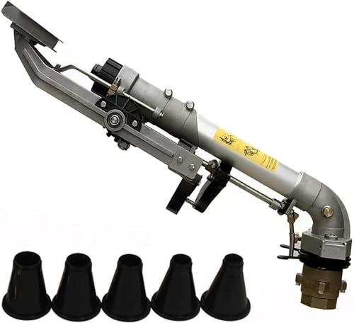 Aspersor de riego agrícola, aspersor automático de Gran tamaño de 2, balancín Vertical, rotación de Baja Velocidad de 360° con Juego de boquillas de Repuesto, para eliminación de Polvo Industrial/r
