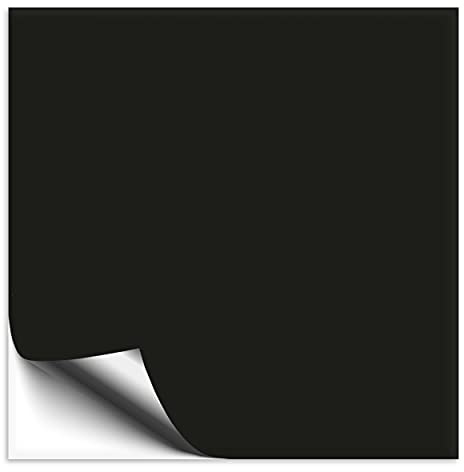 50 Stück Fliesenaufkleber 20x20 cm schwarz glänzend | Selbstklebende Fliesenfolie für Küche & Bad, mit Aufkleber Fliesen einfach überkleben