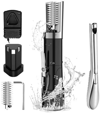 HmLotd Electric Fish Scaler, Cordless Household Fish Scale, Stainless Steel Scale Guard and Blade, USB Charging Fish Cleaning Tool for Chefs and Home Cooks