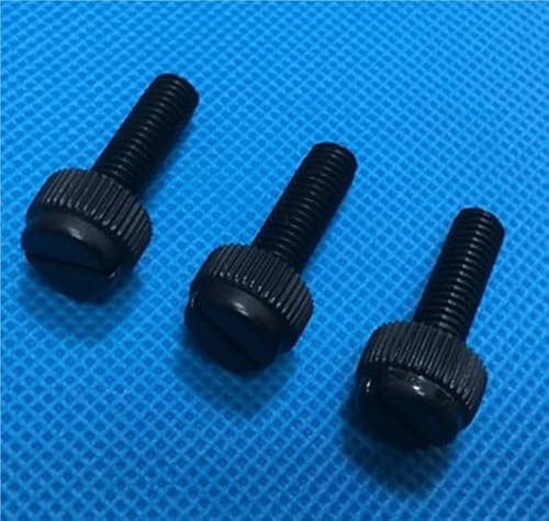 MIKFESPO 10/20/50 Stück M3 M4 M5 M6 M8 Schwarze Schlitz-Nylon-Rändelschraube PA66 Nylon-Kunststoff-Handdrehschraube Computer-Handfestschrauben(M5x16 (20pcs))
